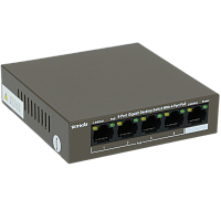 TEG1105P-4-63W Коммутатор/ Tenda TEG1105P-4-63W 5-Port Gigabit Desktop Switch with 4-Port PoE