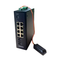 SW-80802-IM(port90W360W) Коммутатор/ SW-80802-IM(port 90W,360W) Промышленный Web-управляемый PoE коммутатор Gigabit Ethernet на 10 портов с функцией мониторинга температуры/влажности. Порты: 2 x GE (10/100/1000BASE-T) с PoE (до 90W) + 6 x GE (10/100/1000B