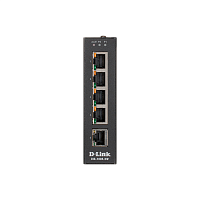 DIS-100E-5W/A1A Коммутатор/ DIS-100E-5W Unmanaged Industrial Switch 5x100Base-TX, Surge 2KV, Alarm relay, DIN-Rail, metal case IP30, -40 to 75°C, only DC power, w/o power supply