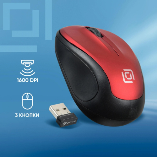 1025135 Мышь Oklick 665MW черный/красный оптическая 1600dpi беспров. USB для ноутбука 3but (1025135) фото 3 1025135 Мышь Oklick 665MW черный/красный оптическая 1600dpi беспров. USB для ноутбука 3but (1025135) фото 3