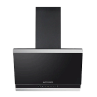 F603BX Наклонная вытяжка Kuppersberg/ Наклонная вытяжка Kuppersberg, 60 см, High-Tech, таймер, макс. производительность 850 м3/ч, 3 скорости, обратный клапан, сенсорное управление, дисплей, LED освещение, уровень шума 53 дБ, цвет черный/нержавеющая сталь