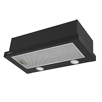 Flat60Black ВЫТЯЖКА HOMSair Flat 60 Black/ встраиваемая, колыбельное управление, 2 скорости, 520 м3/ч, до 20 м2, 45 дБ, угольный фильтр CF110 - 1 шт, ШхВхД: 500х176х280 мм, черный цвет