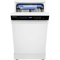 MWF45331WInverter Посудомоечная бытовая машина MAUNFELD MWF08S/ Узкая, Отдельностоящая ПММ 45см, 10 комплектов, 7 программ, 3 корзины, электронное управление с дисплеем, 47 дБ, A+++/A/A, аквастоп, отсрочка старта, белый