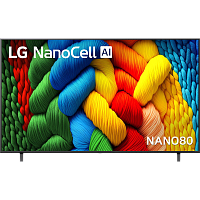 75NANO80A6B.ARUG Телевизор ЖК 75'' LG/ 75", Ultra HD, Nano Color, Smart TV, WebOS, Wi-Fi, DVB-T2/C/S2, MR, 60Hz Native, 2.0ch (20W), 2 HDMI, 2 USB, 2 Pole, Ashed Blue, 2025