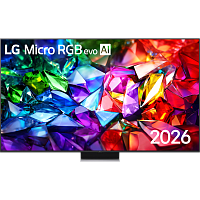 86MRGB96B6B.ARUG Телевизор ЖК 86'' LG/ 86", Ultra HD, MicroRGB LED, Ultra Dimming Technology, 11 AI Super Upscaling 5K, Smart TV (WebOS 26), Wi-Fi 6, DVB-T2/C/S2, MR, 120Hz Native (VRR 165Hz), 2.2ch (40W), 4хHDMI, 2хUSB, 2 Pole, черный графит, 2026