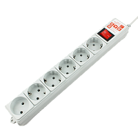 SPG(5+1)-B-6 Фильтр-удлинитель Power Cube 1.9 м 6 розеток (серый) 10А/2,2кВт/ Surge protector Power Cube 1.9 m 6 outlets (gray) 10A / 2.2kW