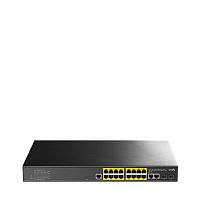 GS2018PS2-200W Коммутатор/ 16-Port Layer 2 Managed Gigabit PoE+ Switch with 2 Uplink Gigabit Ports and 2 Gigabit SFP Slots, 200W