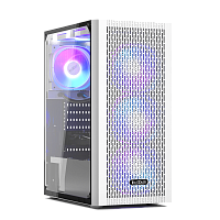 MA100MESHWH Корпус без блока питания/ Case PCCooler MA100 MESH WH, Midi-Tower, TG, Mesh, 3x120mm ARGB, 1xUSB-A 3.0 + 2xUSB-A 2.0, ATX, mATX, mITX White