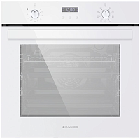 EOEM.769W Шкаф духовой электрический MAUNFELD EOEM.769W/ Тип: электрический 60 см, 76л, механическое управление, 10 функций, гриль, конвекция, сенсорные кнопки управления таймером, 2 уровня телескопических направляющих, таймер, белый