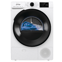 DGPNE82GNLW Сушильная машина Gorenje/ Сушильная машина Gorenje, конденсационная с тепловым насосом, 16 программ, цифровой дисплей, Wi-Fi управление, подсветка барабана, пауза, энергоэффективность А++, цувет белый