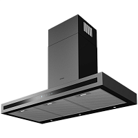 KHC9877N Вытяжка Korting/ Ширина 90см, электронное сенсорное управление Touch с дисплеем, 3 режима, 850 м3/ч., функция Clean Air, таймер, алюминиевые жировые фильтры, индикация загрязнения фильтров, 2 LED лампы освещения,цвет - черный + черное стекло