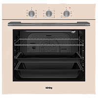 OKB370CMB Встраиваемый духовой шкаф Korting/ Духовой шкаф, 7 режимов, Утапливаемые поворотные регуляторы, Каталитическая очистка, бежевое сткло