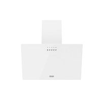 Paula606BB Вытяжка Delonghi/ Вытяжка Delonghi, наклонная, 60 см, отвод/рециркуляция, 650 м3/ч, 3 скорости, механическое управление, LED подсветка, цвет белое стекло