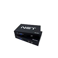 NS-HDU-VGA-KVMR KVM VGA+USB удлинитель/ KVM VGA+USB удлинитель по витой паре с поддержкой Audio до 120м. Разрешение видео - 1920x1080 (60Гц). USB порты предназначены только для клавиатуры и мыши. Порты подключения: VGA - D-SUB 15-pin, UTP-порт - RJ45, Кла