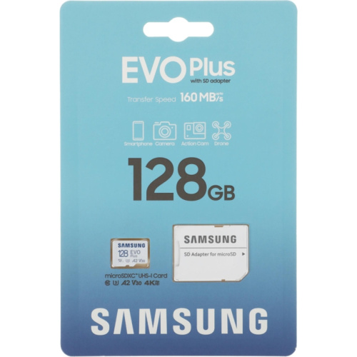 MB-MC128SA Флеш карта microSDXC 128GB Samsung MB-MC128SA EVO PLUS + adapter фото 3 MB-MC128SA Флеш карта microSDXC 128GB Samsung MB-MC128SA EVO PLUS + adapter фото 3