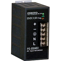 PS-55048/I Блок питания/ OSNOVO Промышленный блок питания. DC55V, 0,9A (48W). Диапазон входных напряжений: AC195-265V