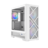 S41-WHAMA4X1-GL Корпус ПК без блока питания/ Case SAMA S41 White, Midi-Tower, TG, 4x120mm ARGB, 2xUSB 3.0 + 1xUSB 3.2 Type-C, ATX, mATX, mITX White