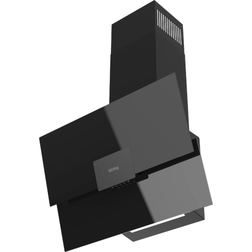 KHC66373BXGN Наклонная вытяжка Korting/ Наклонная, 60см, кнопочное управление, черное стекло