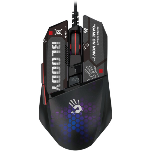W60MAXMINI Мышь A4Tech Bloody W60 Max Mini черный/рисунок оптическая 12000dpi USB 9but фото 2