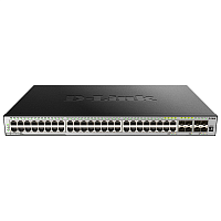 DGS-3630-52TC/A2ASI Коммутатор/ DGS-3630-52TC/A1ASI,DGS-3630-52TC/*SI Managed L3 Stackable Switch 44x1000Base-T, 4x10GBase-X SFP+, 4xCombo 1000Base-T/SFP, Surge 6KV, CLI, 1000Base-T Management, RJ45 Console, mini-USB Console, USB, RPS, Alarm RJ-45, Dying