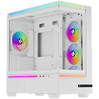TL-M10WhiteFAN4-C Корпус без блока питания/ Case Thermalright M10 FAN4-C, Mini-Tower, TG, 4x120mm ARGB, 2xUSB-A 3.0, 1xUSB Type-C, mATX, mITX White