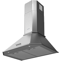 KHC6839X Вытяжка Korting/ Кухонная вытяжка, Настенная вытяжка, Ширина 60 см, Мощность: 850 м3/ч, 3 режима, Механическое кнопочное управление, Алюминиевые жировые фильтры, 2 LED лампы освещения, цвет -нержавеющая сталь, профиль рамок и кнопки - хром