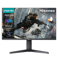 27G6K-PRO Монитор Hisense/ 27"/2560x1440, IPS, 16:9, матовый, 240Гц, время отклика 1мс, 320кд/м2, 1000:1,DisplayPort, HDMI*2, черный