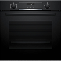HBG536EB3 Serie 6, духовой шкаф, черный, класс энергоэффективности А, 7 режимов, 2-х слойное остекление, LCD-дисплей, утапливаемые переключатели, галогенное освещение, 10 автопрограмм, самоочистка EcoClean (задняя стенка), дверца с амортизатором SoftClose