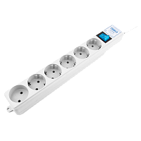 SPL(5+1)-16B-P-1.9M Фильтр-удлинитель Power Cube PRO, 1,9 м, LC контур, 16А/3,5кВт/ Surge protector Power Cube Pro 1,9 m, LC circuit, 6 outlets (white) 16A / 3,5kVt