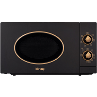 KMO815RN Микроволновая печь KORTING/ Микроволновая печь KORTING, отдельностоящая, ретро, объем 20 л, механическое управление, гриль, разморозка, таймер, комбинированное приготовление, цвет черный/бронза