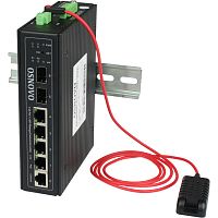 SW-80402/ILS(port90W180W) Коммутатор/ OSNOVO Промышленный гигабитный L2+ коммутатор HiPoE на 6 портов с функцией мониторинга температуры/ влажности/ напряжения, 1 *10/100/1000Base-T с PoE BT (до 90W), 3 *10/100/1000Base-T с PoE (до 30W), 2*SFP 1000Base-X,