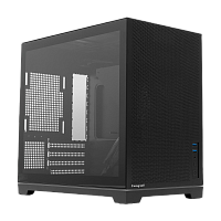 M211-TGBK Корпус без блока питания/ Case HSPD M211, Mesh Mini-tower, Black, TG, 0.7 SPCC, no fans,mATX, mITX, 175/330/150mm, 2x2.5", 1x3.5", 4xPCI, 2xUSB-A 3.0, ARGB strip, 336x211x350mm