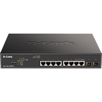 DGS-1100-10MPPV2/A3A Коммутатор/ EasySmart L2 Switch 8х1000Base-T PoE, 2x1000Base-X SFP, PoE Budget 242W, 2 PoE ports 802.3bt (90W)