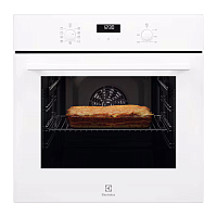 EOF5F50BV Встраиваемый духовой шкаф ELECTROLUX/ Электрический духовой шкаф с конвекцией, приготовление на пару, объем 65 л, 8 режимов, очистка каталитическая, 2 стекла в дверце, направляющие проволочные + телескопические (1 уровень)белый цвет