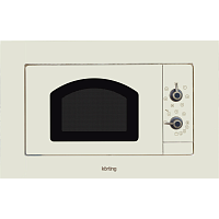 KMI720RB Встраиваемая микроволновая печь Korting/ Встраиваемая микроволновая печь с грилем, серия Retro, дизайн Calabria, механическое управление, объем печи: 20 л, функция гриля, таймер, функции разморозки, комбинированные режимы СВЧ + Гриль, камера из н