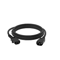 GCR-54327 GCR PRO Кабель питания удлинитель черный, 1.0m, С13 - С14, 3*0,75mm, медь