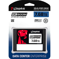SEDC600M/7680G Твердотельный накопитель/ Kingston SSD DC600M, 7680GB, 2.5" 7mm, SATA3, 3D TLC, R/W 560/530MB/s, IOPs 94 000/34 000, TBW 14016, DWPD 1 (12 мес)