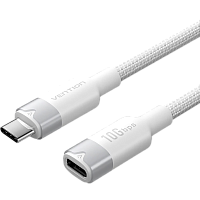 TRFWF Кабель-удлинитель Vention USB 3.2 Gen2 CM/CF - 1м. Белый 5А PD100W