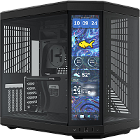 CS-HYTE-Y70TTI-BB Корпус без блока питания/ Case HYTE Y70 Touch Infinite, Midi-Tower, TG, LCD, no fans, 2xUSB-A 3.2, 1xUSB Type-C, E-ATX, ATX, mATX, mITX Black