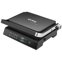 KGPA0403WInfinity Гриль KORTING/ Гриль KORTING, мощность 2000 Вт, сенсорное управление, цветной дисплей, 10 автоматических программ, раздельная регулировка температуры верхней и нижней панелей, температура от 90 до 230 градусов, таймер, цвет черный