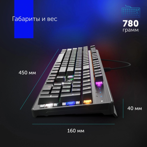 499578 Клавиатура Oklick 970G Dark Knight механическая черный/серебристый USB for gamer LED фото 8 499578 Клавиатура Oklick 970G Dark Knight механическая черный/серебристый USB for gamer LED фото 8