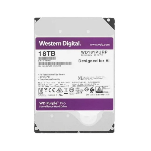 WD181PURP Жесткий диск/ HDD WD SATA3 18Tb Purple Pro 7200 512Mb 1 year warranty фото 2