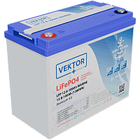 LFP12.8-100MARINE Батарея Vektor Energy серия LFP MARINE, LFP 12.8-100, напряжение 12.8В, емкость 100 Ач, макс. ток разряда 100А, макс. ток заряда 100 А, литий-ионная аккуумуляторная батарея, клеммы M8, ДxШxВ 258*166*215 мм., вес 9,9 кг., срок службы 15 л
