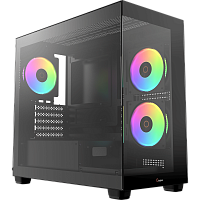 Gamma-C52-BKD300XX-GL Корпус ПК без блока питания/ Case Ocypus Gamma C52 BK ARGB, Mini-Tower, TG, 3x120mm ARGB, 1xUSB-A 3.0 + 2xUSB 2.0, mATX, mITX Black