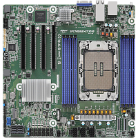 90-SXGBM1-A0UAY2F Материнская плата/ ASRock SPC741D8UD-2T/X550, Deep Micro-ATX, 1x LGA 4677 5th/4th Gen Intel Xeon Scalable, 8x DDR5 RDIMM/ RDIMM-3DS, 4x PCIe5.0 / CXL1.1 x16, 2x MCIO (PCIE5.0 x8), 1x M.2 (PCIe3.0 x4 or SATA 6Gb/s), up to 9 SATA 6Gb/s, 2x