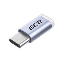 GCR-UC3U2MF GCR Переходник USB Type C > MicroUSB 2.0, M/F, Серебристый