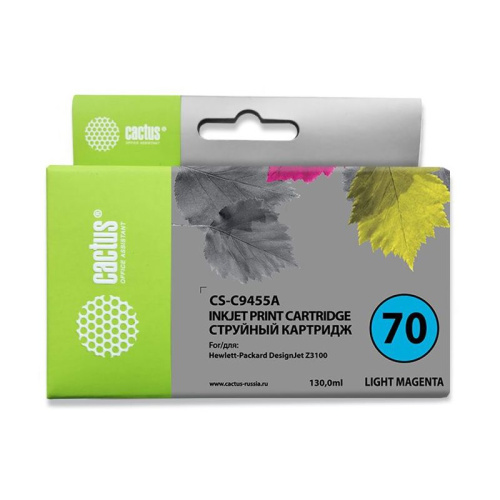 -/ Картридж струйный Cactus CS-C9455A №70 светло-пурпурный (130мл) для HP DJ Z3100