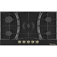 Варочная поверхность Kuppersberg/ Варочная поверхность Kuppersberg, газ, Classic, 86 см, автоматический электроподжиг, газ-контроль, форсунки под сжиженый газ, SABAF конфорки, чугунные решетки, WOK подставка, цвет антрацит, цвет фурнитуры бронзовый