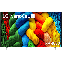 65NANO80A6B.ARUG Телевизор ЖК 65'' LG/ 65", Ultra HD, Nano Color, Smart TV, WebOS, Wi-Fi, DVB-T2/C/S2, MR, 60Hz Native, 2.0ch (20W), 2 HDMI, 2 USB, 2 Pole, Ashed Blue, 2025