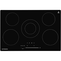 Встраиваемая варочная панель Kuppersberg/ электрическая, 75 см, 5 конфорок, черный цвет